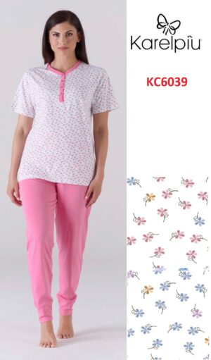 PIGIAMA DONNA M/M+GAMBA LUNGA KARELPIU´ KC6039