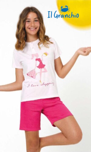 PIGIAMA CORTO RAGAZZA GRANCHIO GP7111-1